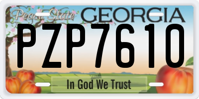 GA license plate PZP7610