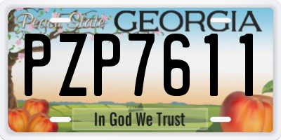 GA license plate PZP7611