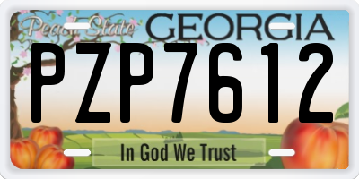 GA license plate PZP7612