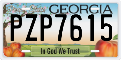 GA license plate PZP7615