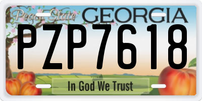 GA license plate PZP7618
