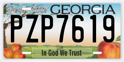 GA license plate PZP7619