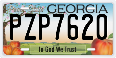 GA license plate PZP7620