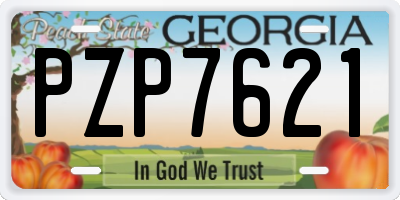 GA license plate PZP7621