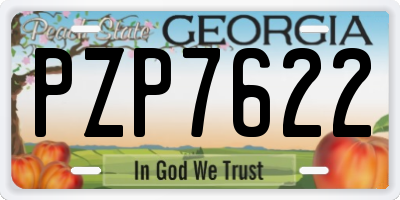 GA license plate PZP7622