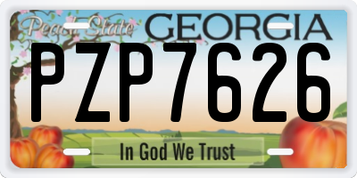 GA license plate PZP7626