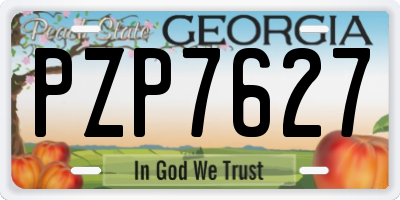 GA license plate PZP7627
