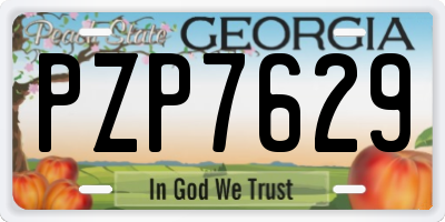 GA license plate PZP7629