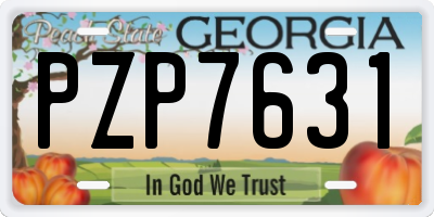 GA license plate PZP7631