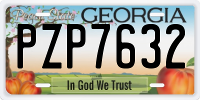 GA license plate PZP7632