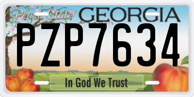 GA license plate PZP7634