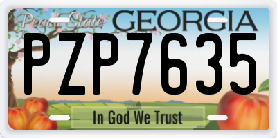GA license plate PZP7635