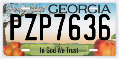 GA license plate PZP7636