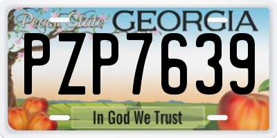 GA license plate PZP7639