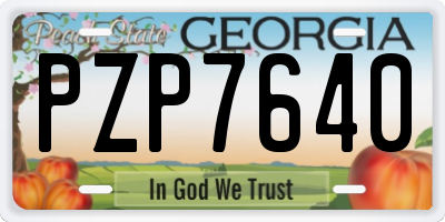 GA license plate PZP7640
