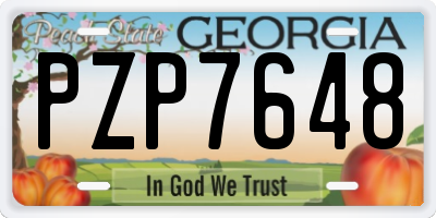 GA license plate PZP7648