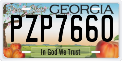 GA license plate PZP7660