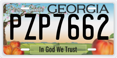 GA license plate PZP7662