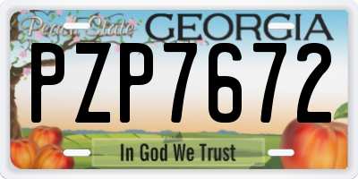 GA license plate PZP7672