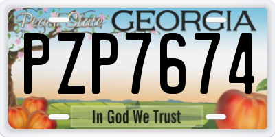 GA license plate PZP7674