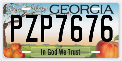 GA license plate PZP7676