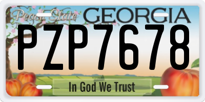 GA license plate PZP7678