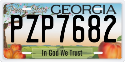 GA license plate PZP7682