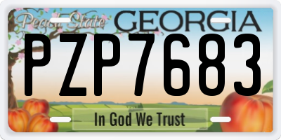 GA license plate PZP7683