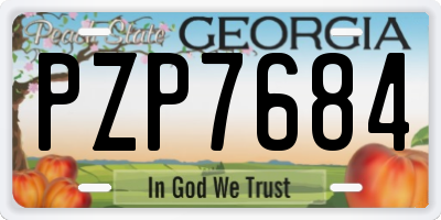 GA license plate PZP7684