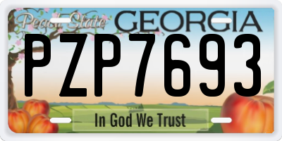 GA license plate PZP7693