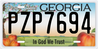 GA license plate PZP7694