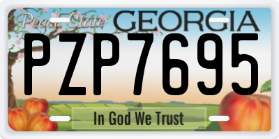 GA license plate PZP7695