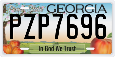 GA license plate PZP7696