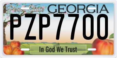 GA license plate PZP7700