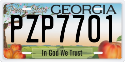 GA license plate PZP7701