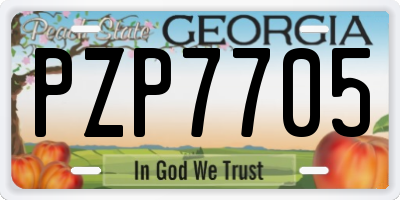 GA license plate PZP7705