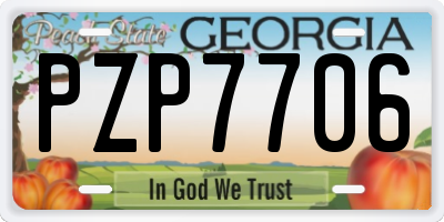 GA license plate PZP7706