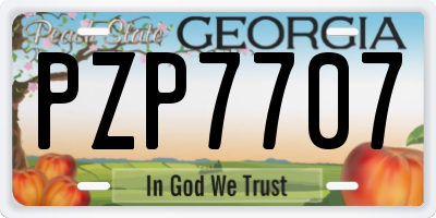 GA license plate PZP7707