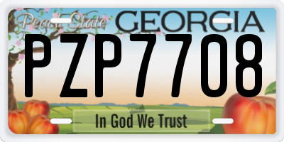 GA license plate PZP7708