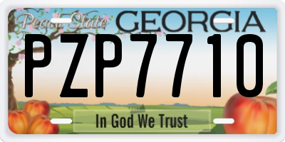 GA license plate PZP7710