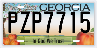 GA license plate PZP7715