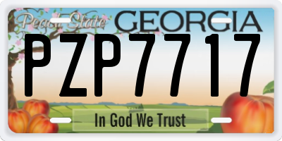 GA license plate PZP7717