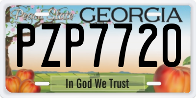 GA license plate PZP7720