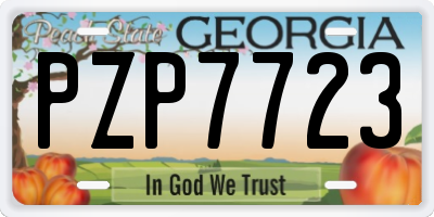 GA license plate PZP7723
