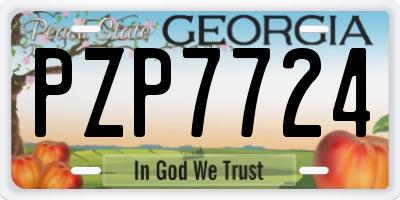 GA license plate PZP7724