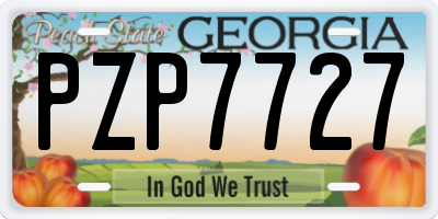 GA license plate PZP7727