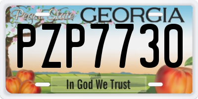 GA license plate PZP7730