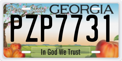GA license plate PZP7731