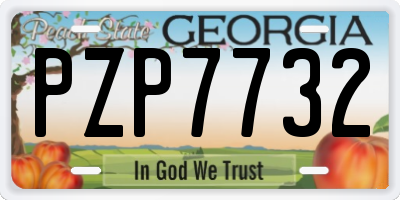GA license plate PZP7732