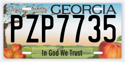 GA license plate PZP7735